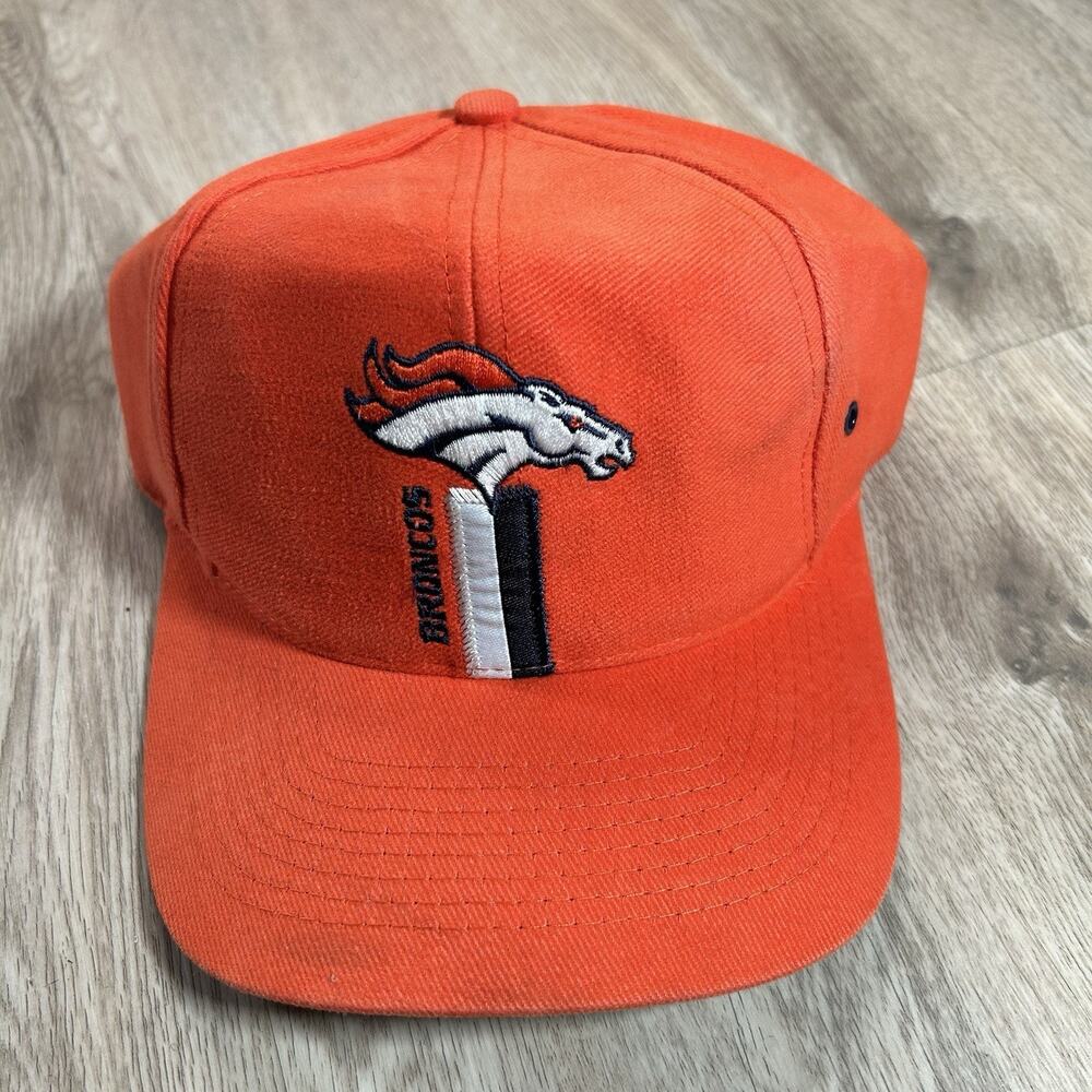 VTG Denver Broncos Snapback Hat NFL Football Logo 7‎ Orange Blue Cap